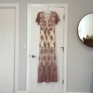Peach Love California lace overlay dress.